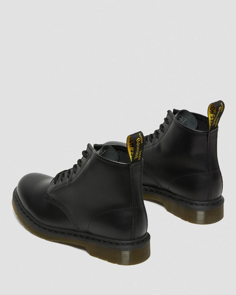 Black Men's Dr Martens 101 Smooth Leather Ankle Boots | CA 409ZUT